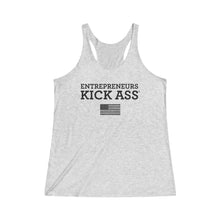 Load image into Gallery viewer, Women&#39;s  FLAG EDITION Entrepreneurs Kick Ass® Tri-Blend Racerback Tank
